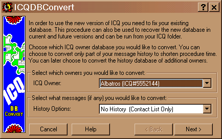 ICQ Database Converter de ICQ 2000b